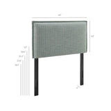 Slate Striped Linen Blend Twin Size Headboard in Spa Blue Stripe