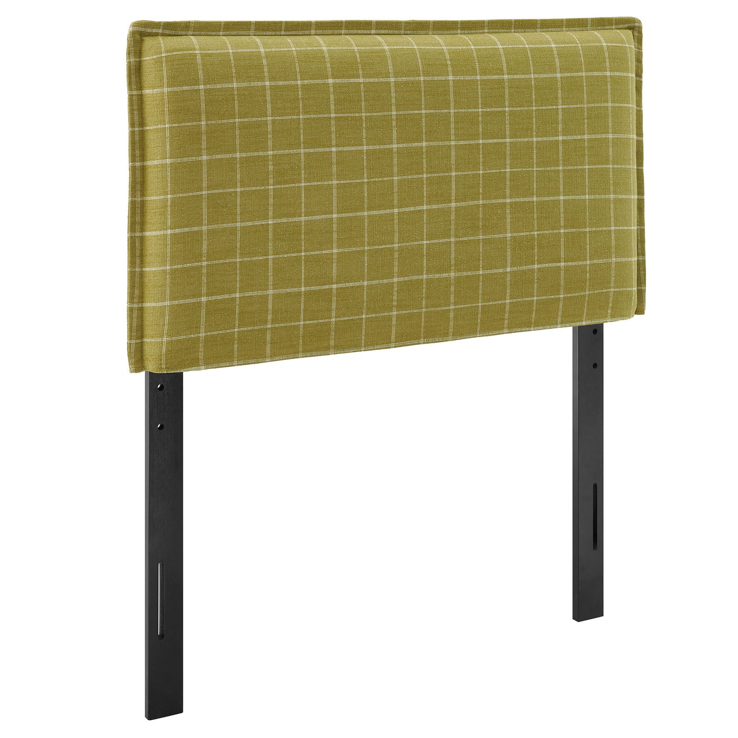 Slate Checkered Linen Blend Twin Size Headboard in Artichoke Windowpane Check