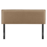 Slate Upholstered Linen Blend Full Size Headboard in Almond
