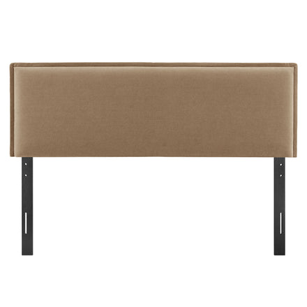 Camille Upholstered Linen Blend Full Size Headboard in Almond