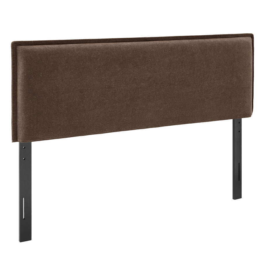 Slate Upholstered Linen Blend Full Size Headboard in Cocoa
