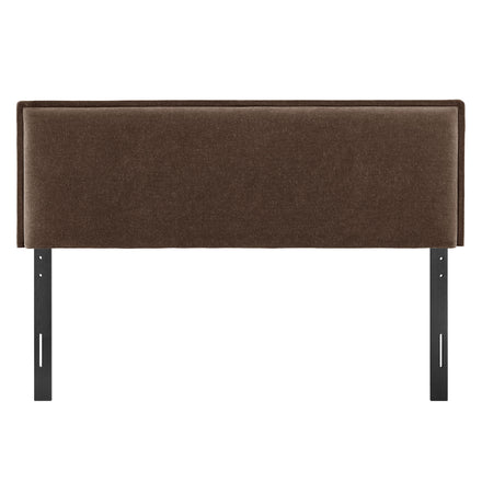 Camille Upholstered Linen Blend Full Size Headboard in Cocoa