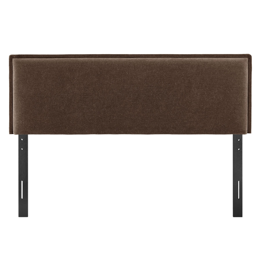 Slate Upholstered Linen Blend Full Size Headboard in Cocoa