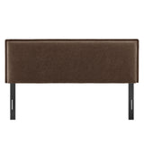 Slate Upholstered Linen Blend Full Size Headboard in Cocoa