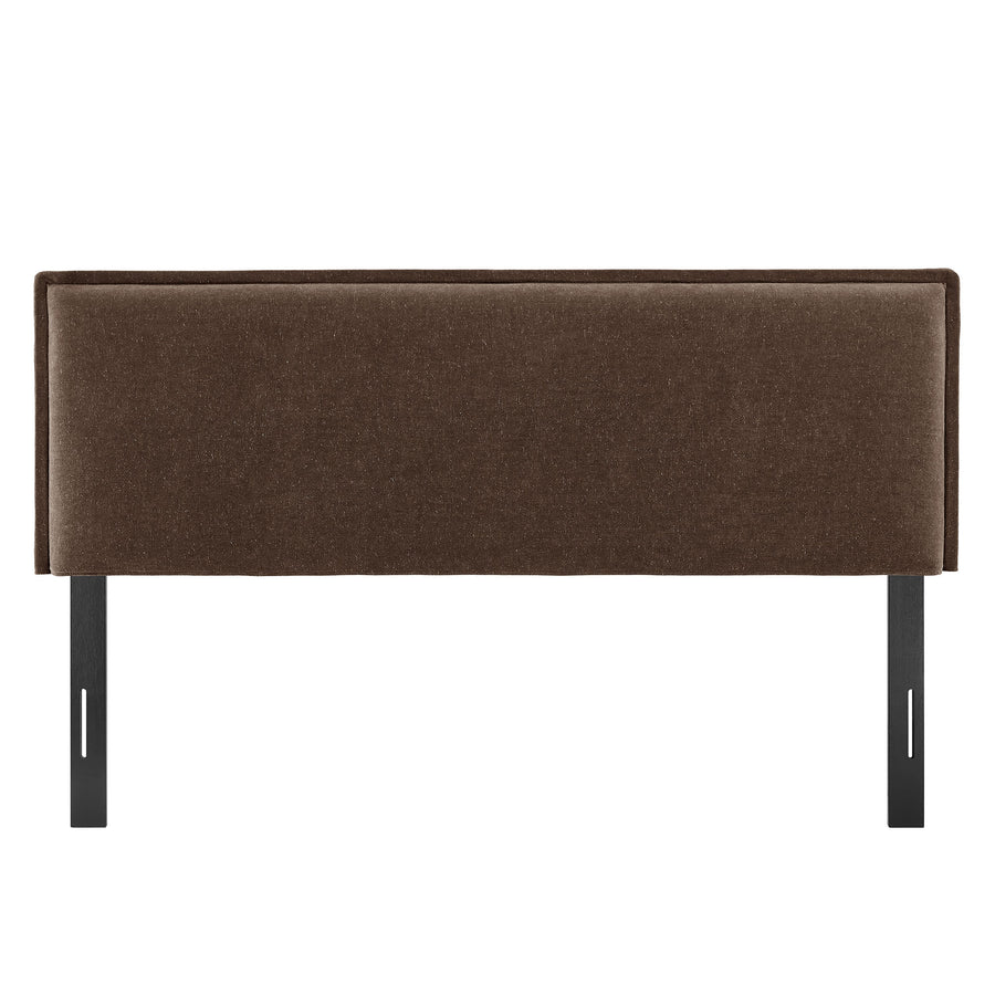 Slate Upholstered Linen Blend Full Size Headboard in Cocoa