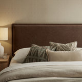 Slate Upholstered Linen Blend Full Size Headboard in Cocoa
