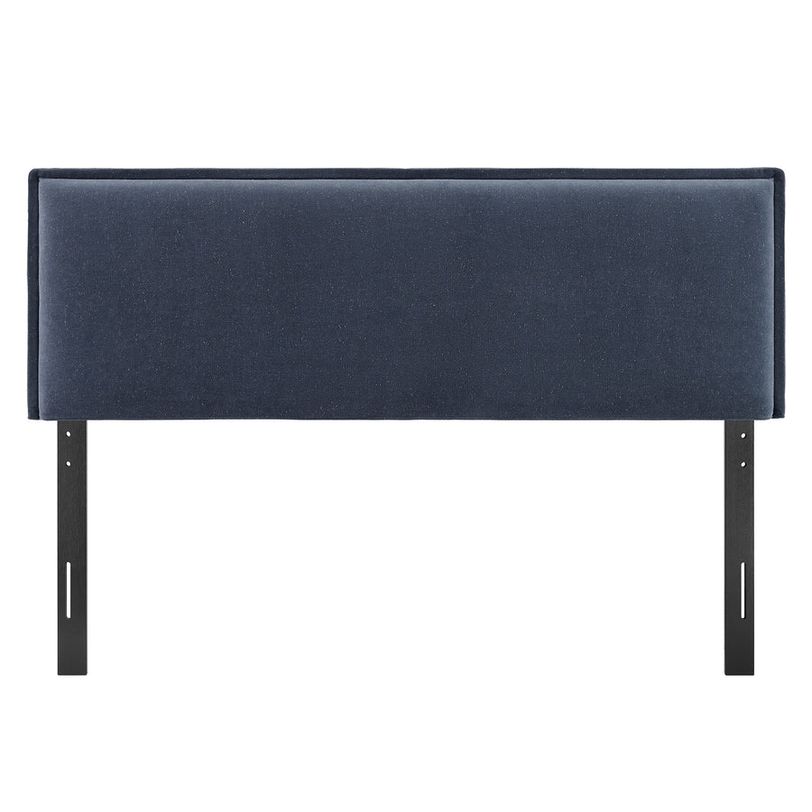 Slate Upholstered Linen Blend Full Size Headboard in Denim
