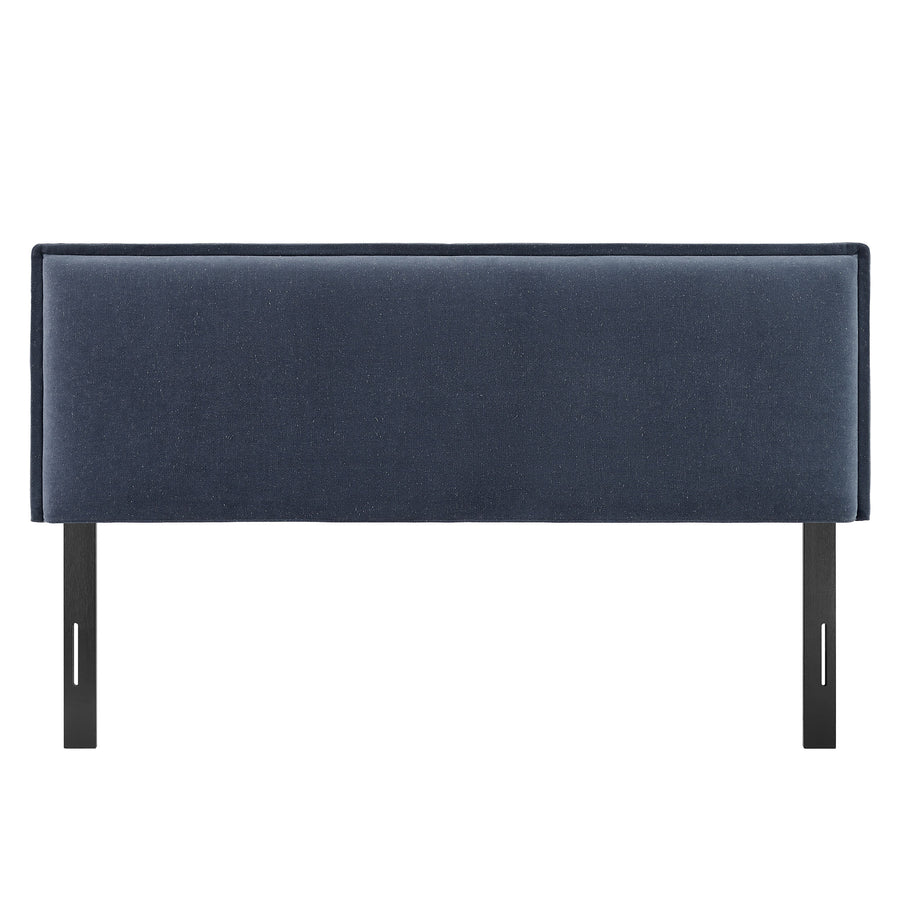 Slate Upholstered Linen Blend Full Size Headboard in Denim