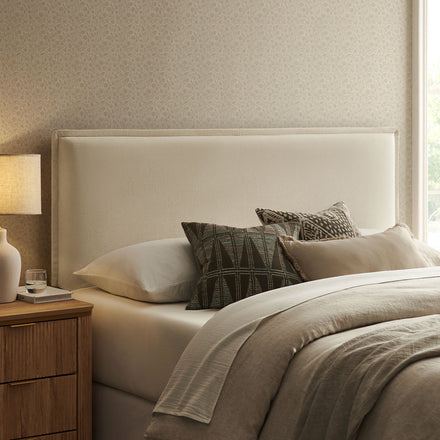 Camille Upholstered Linen Blend Full Size Headboard in Linen