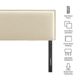 Slate Upholstered Linen Blend Full Size Headboard in Linen