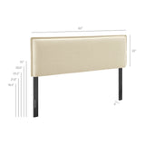 Slate Upholstered Linen Blend Full Size Headboard in Linen