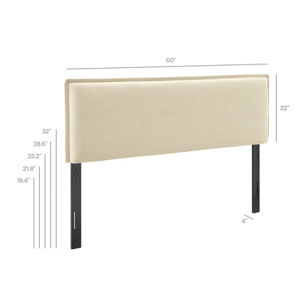 Camille Upholstered Linen Blend Full Size Headboard in Linen
