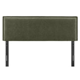 Slate Upholstered Linen Blend Full Size Headboard in Sage