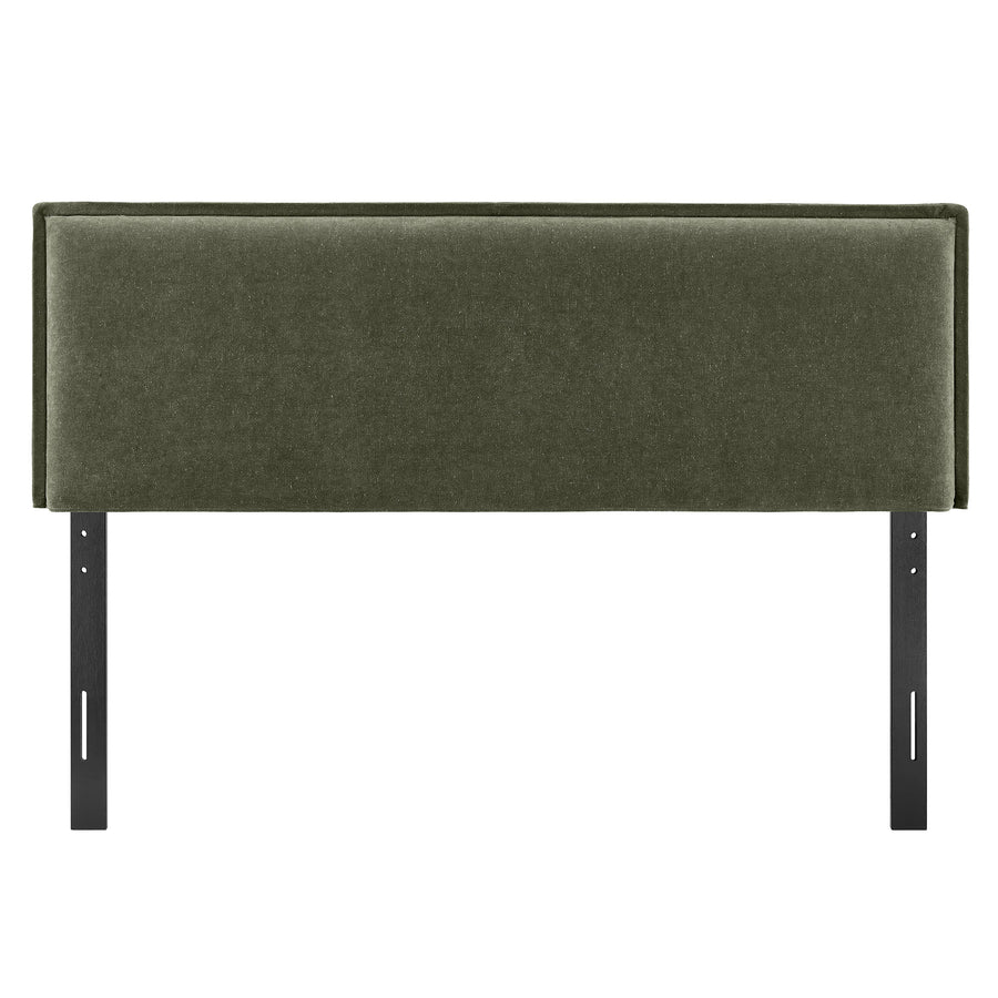 Slate Upholstered Linen Blend Full Size Headboard in Sage