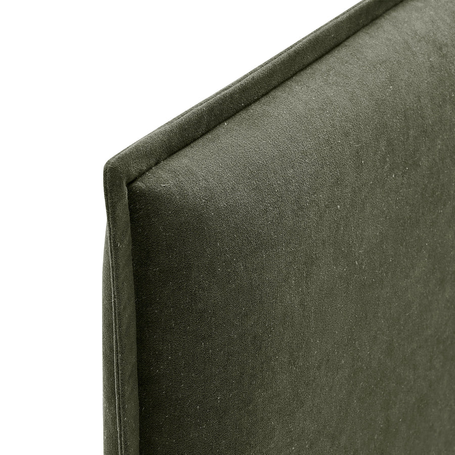 Slate Upholstered Linen Blend Full Size Headboard in Sage