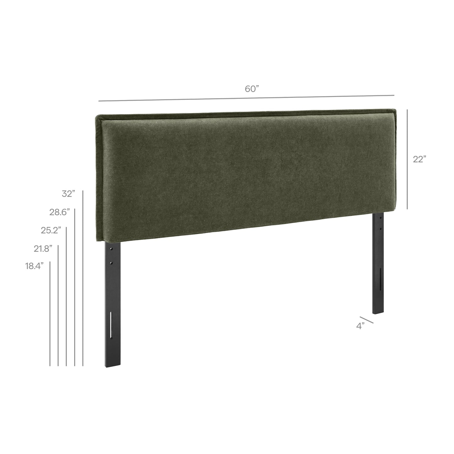 Slate Upholstered Linen Blend Full Size Headboard in Sage
