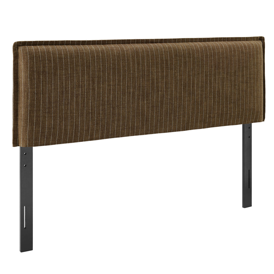 Slate Striped Linen Blend Full Size Headboard in Earth Stripe