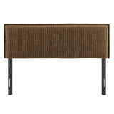 Slate Striped Linen Blend Full Size Headboard in Earth Stripe