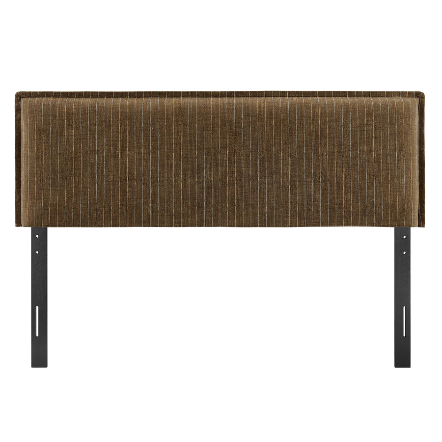 Slate Striped Linen Blend Full Size Headboard in Earth Stripe