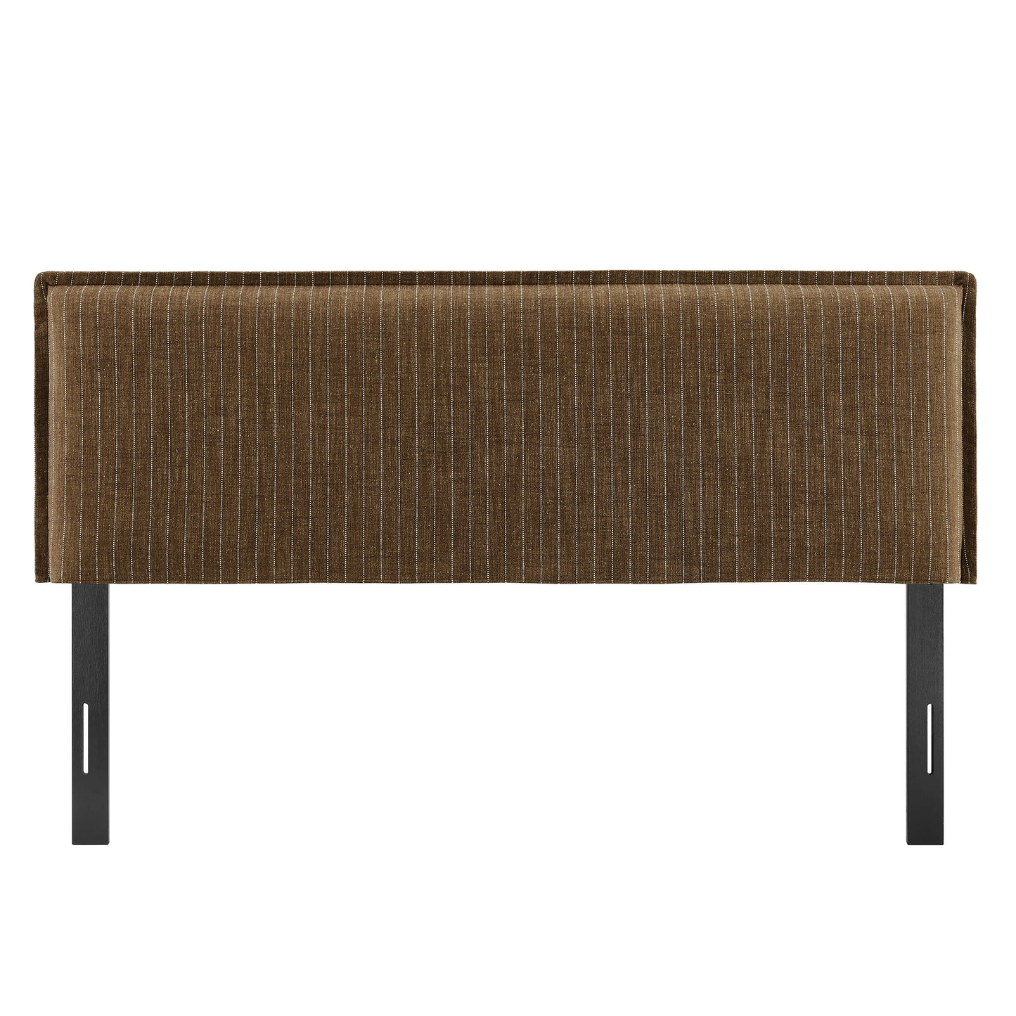Slate Striped Linen Blend Full Size Headboard in Earth Stripe