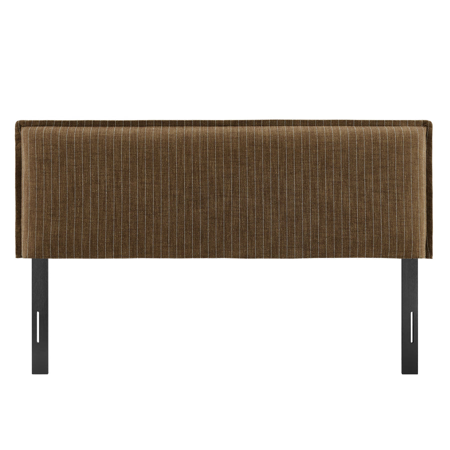Slate Striped Linen Blend Full Size Headboard in Earth Stripe
