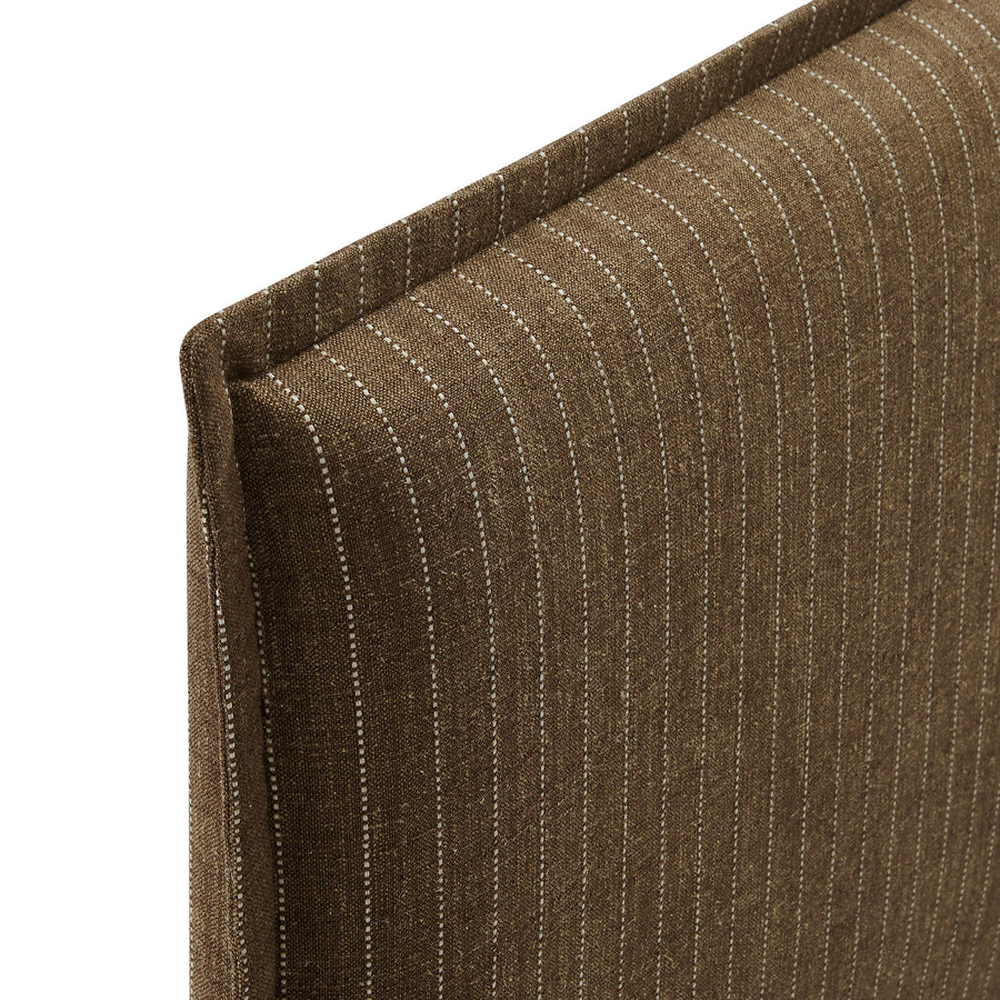 Slate Striped Linen Blend Full Size Headboard in Earth Stripe