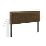 Slate Striped Linen Blend Full Size Headboard in Earth Stripe