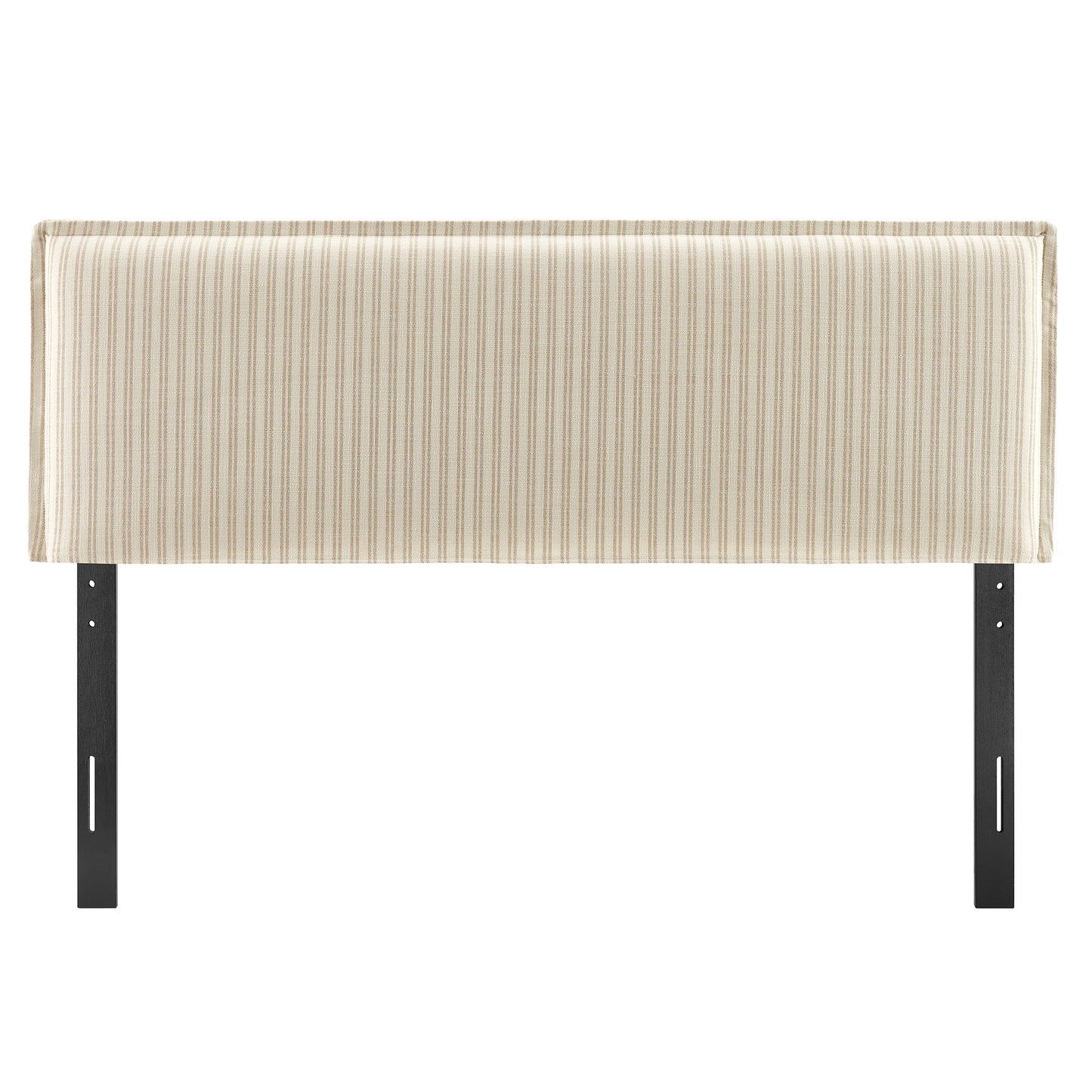 Slate Striped Linen Blend Full Size Headboard in Oatmeal Stripe