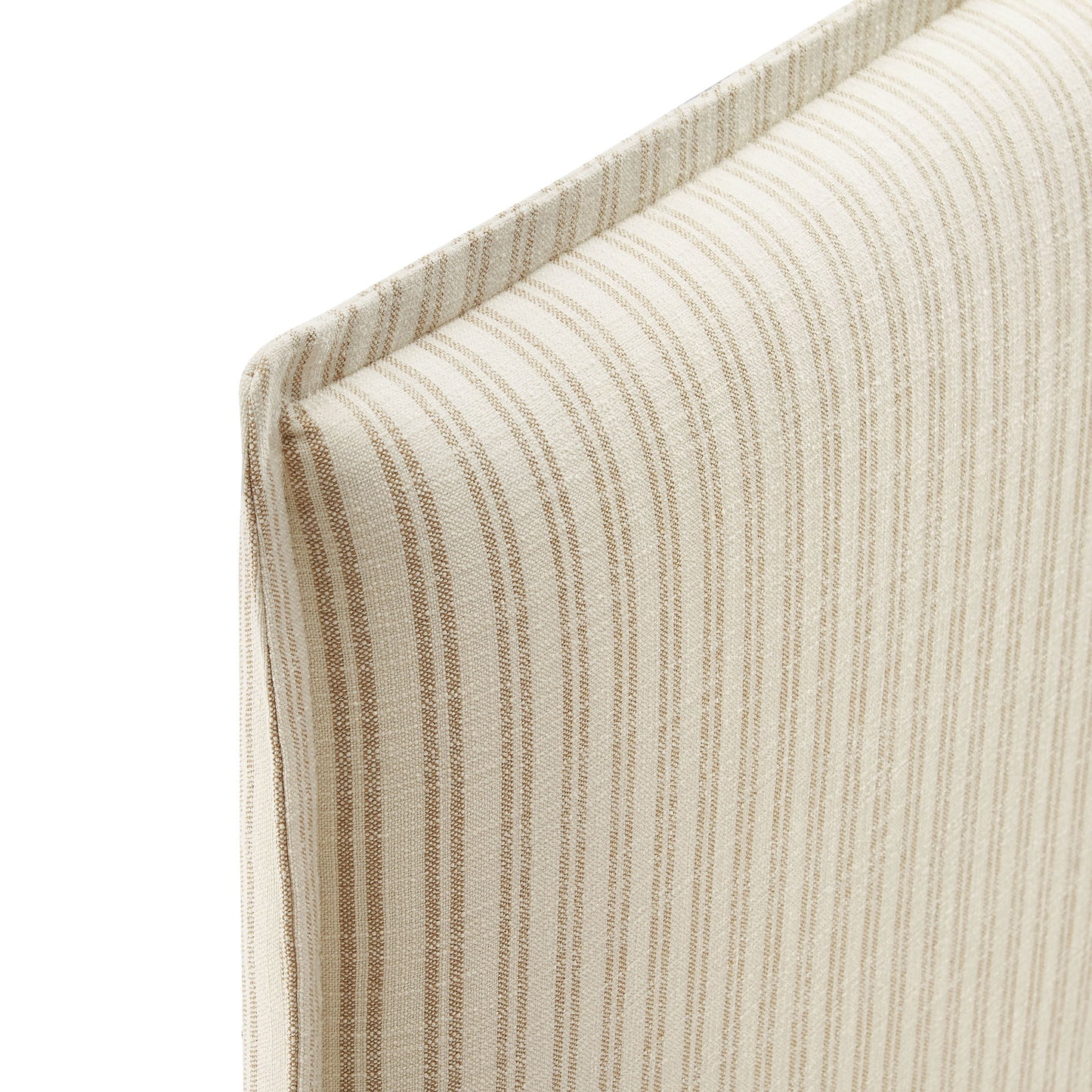 Slate Striped Linen Blend Full Size Headboard in Oatmeal Stripe