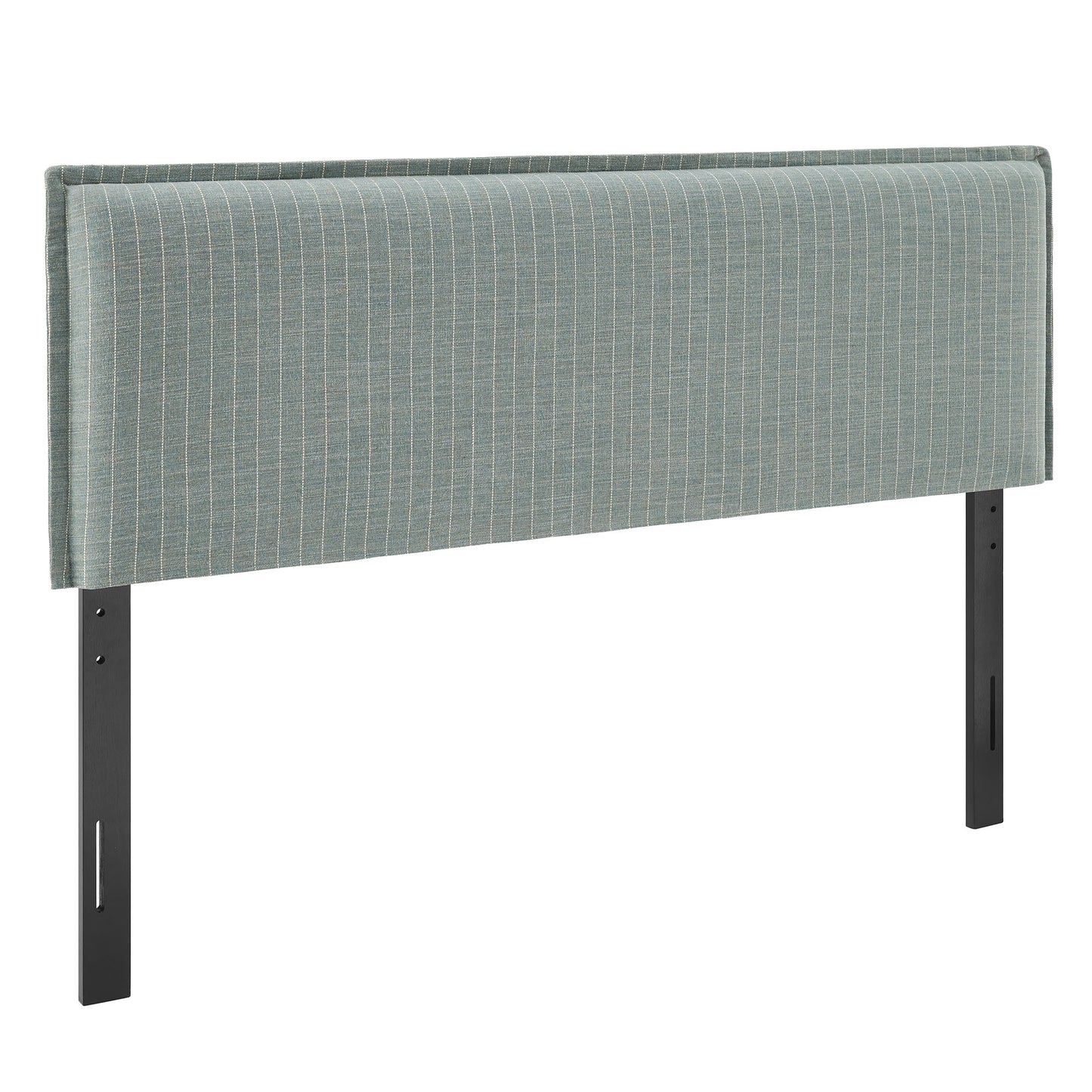 Slate Striped Linen Blend Full Size Headboard in Spa Blue Stripe