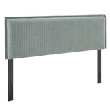 Slate Striped Linen Blend Full Size Headboard in Spa Blue Stripe