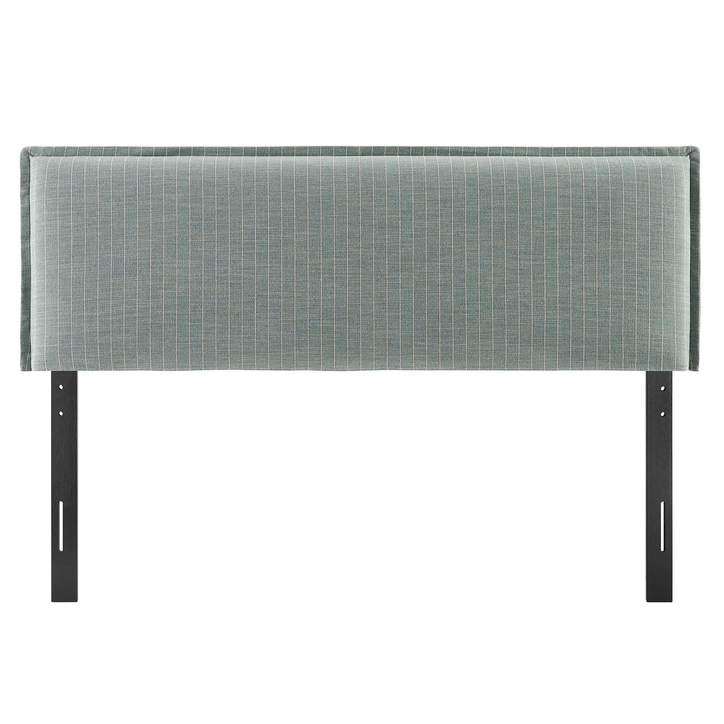 Slate Striped Linen Blend Full Size Headboard in Spa Blue Stripe