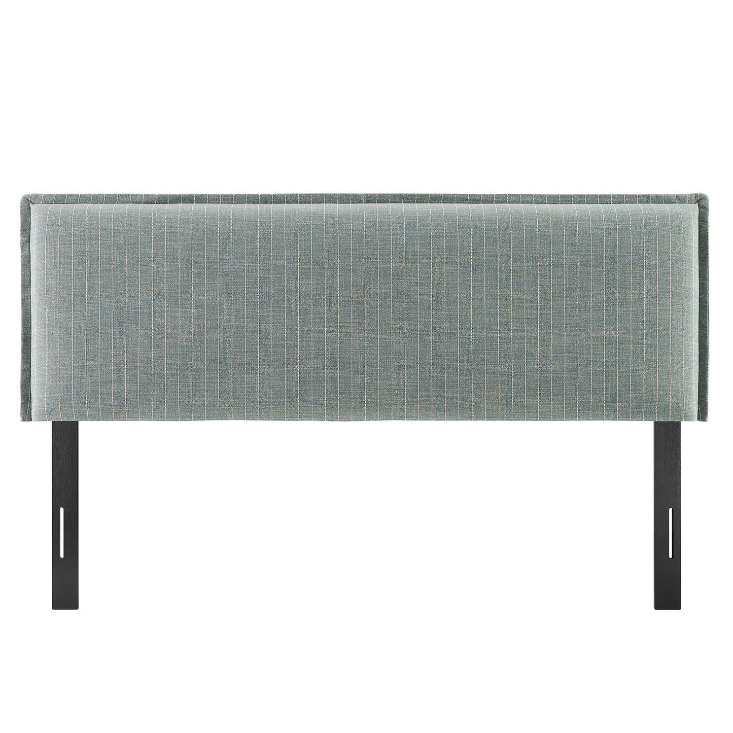 Slate Striped Linen Blend Full Size Headboard in Spa Blue Stripe