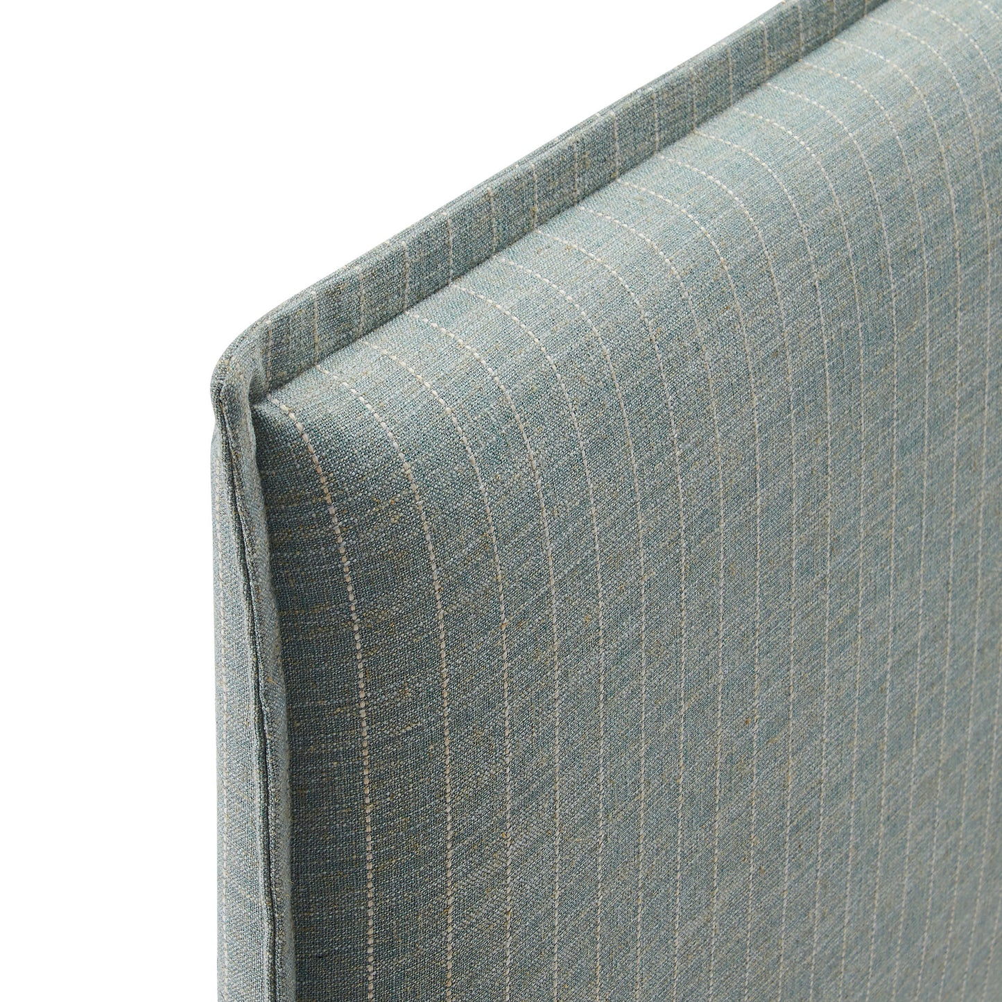 Slate Striped Linen Blend Full Size Headboard in Spa Blue Stripe