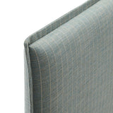 Slate Striped Linen Blend Full Size Headboard in Spa Blue Stripe