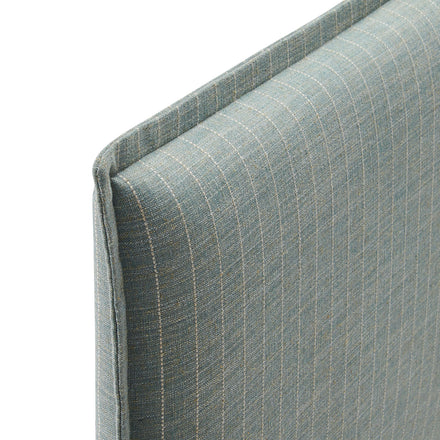 Camille Striped Linen Blend Full Size Headboard in Spa Blue Stripe
