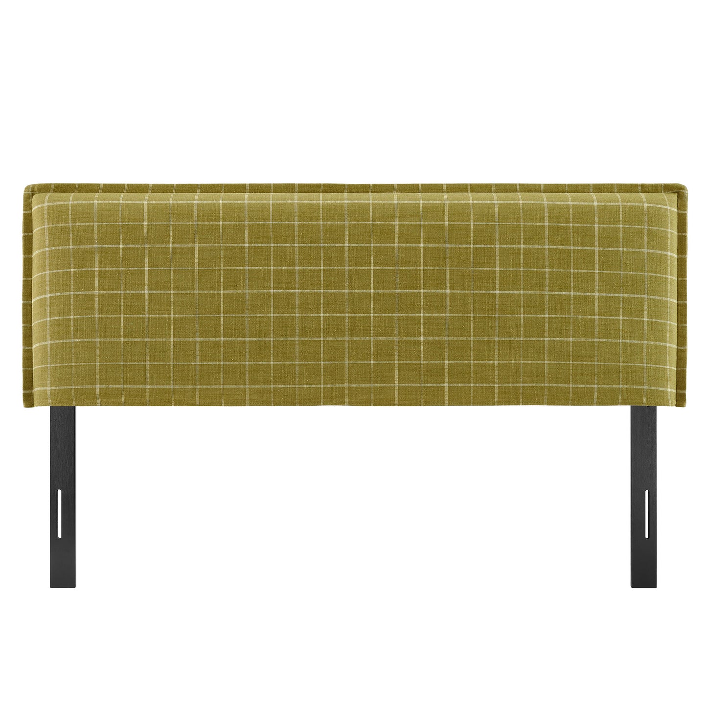 Slate Checkered Linen Blend Full Size Headboard in Artichoke Windowpane Check