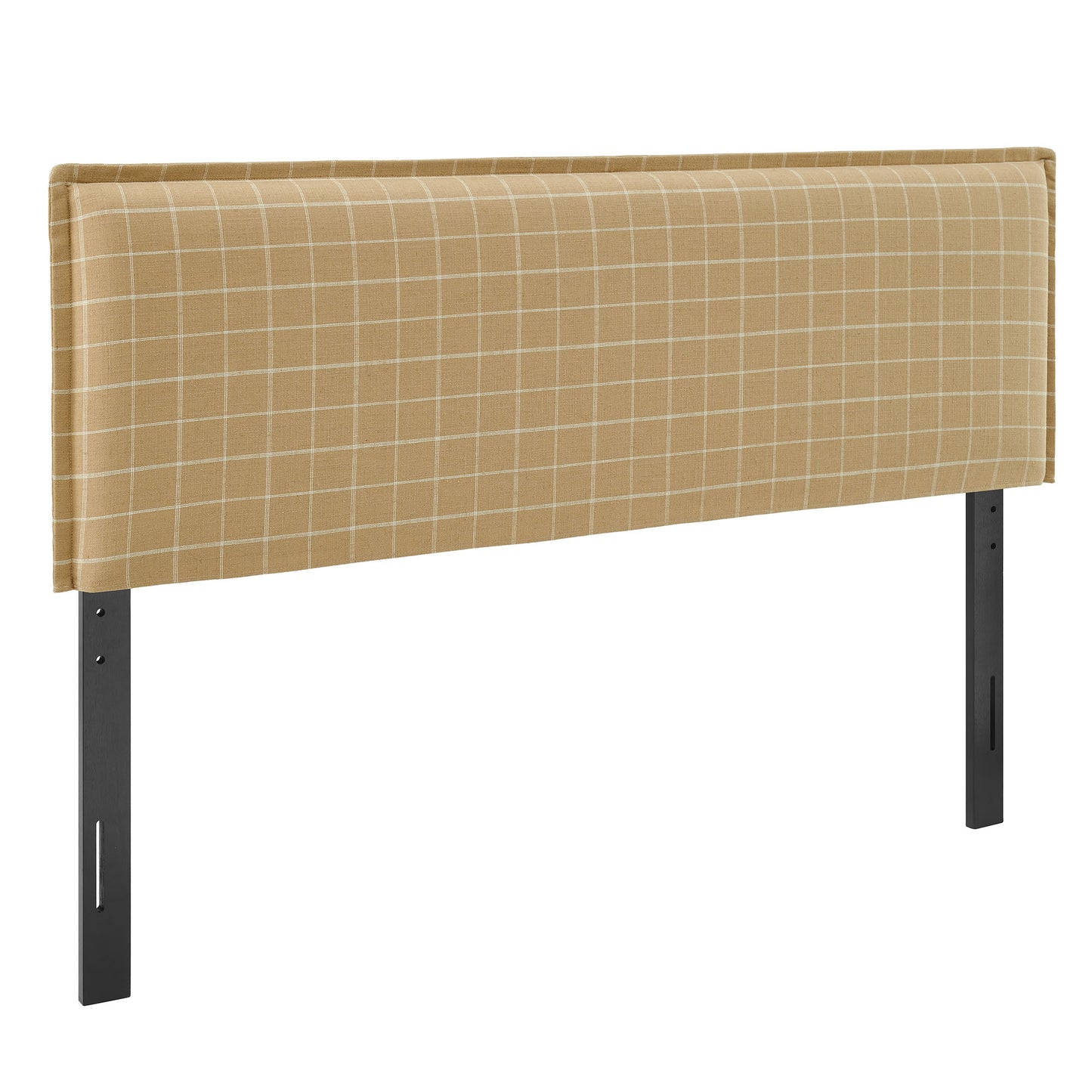 Slate Checkered Linen Blend Full Size Headboard in Hemp Windowpane Check
