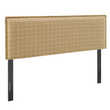 Slate Checkered Linen Blend Full Size Headboard in Hemp Windowpane Check