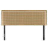 Slate Checkered Linen Blend Full Size Headboard in Hemp Windowpane Check