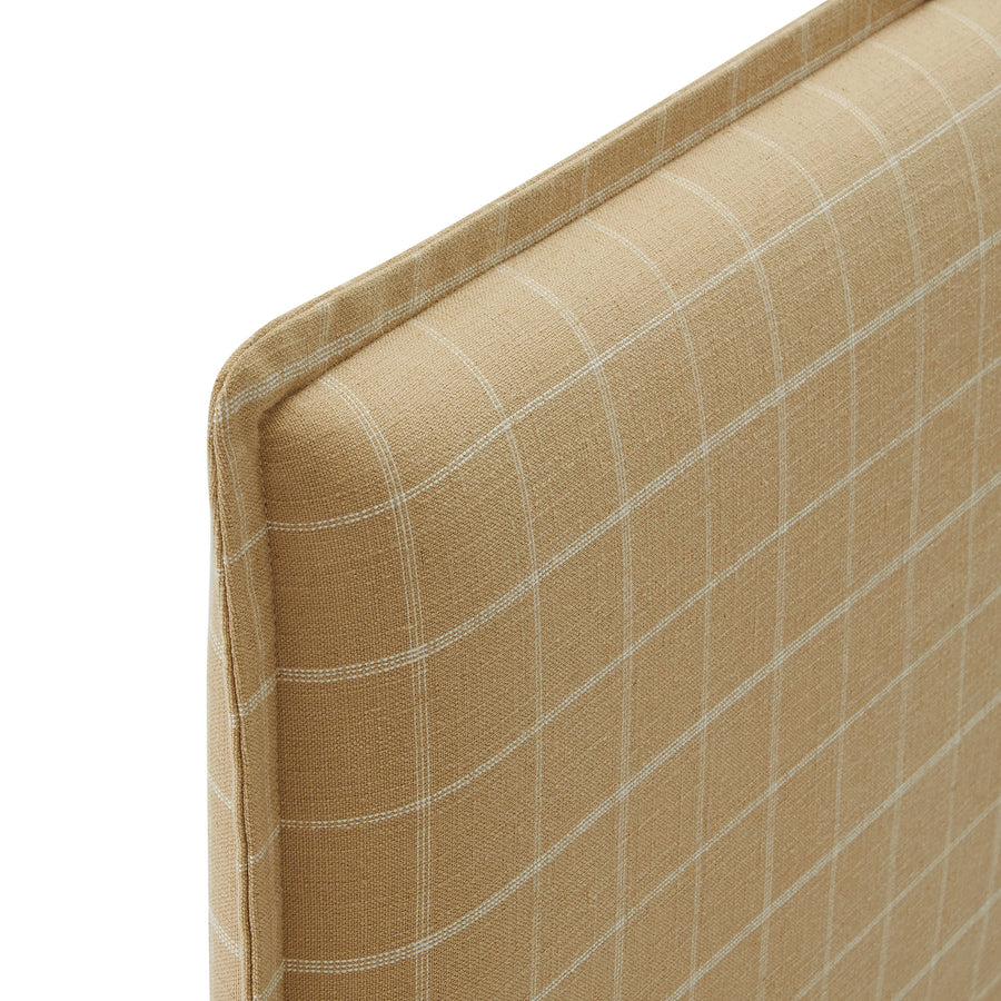 Slate Checkered Linen Blend Full Size Headboard in Hemp Windowpane Check
