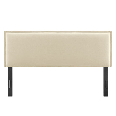 Camille Upholstered Linen Blend Queen Size Headboard in Linen