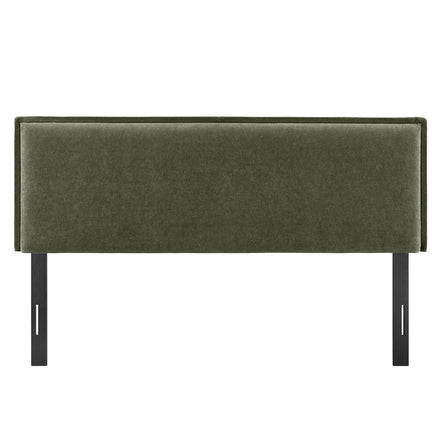 Camille Upholstered Linen Blend Queen Size Headboard in Sage