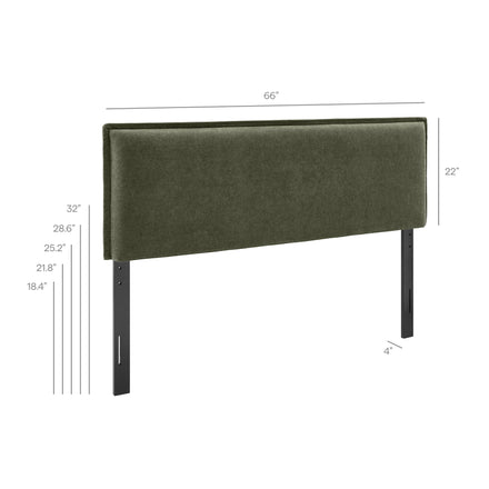 Camille Upholstered Linen Blend Queen Size Headboard in Sage
