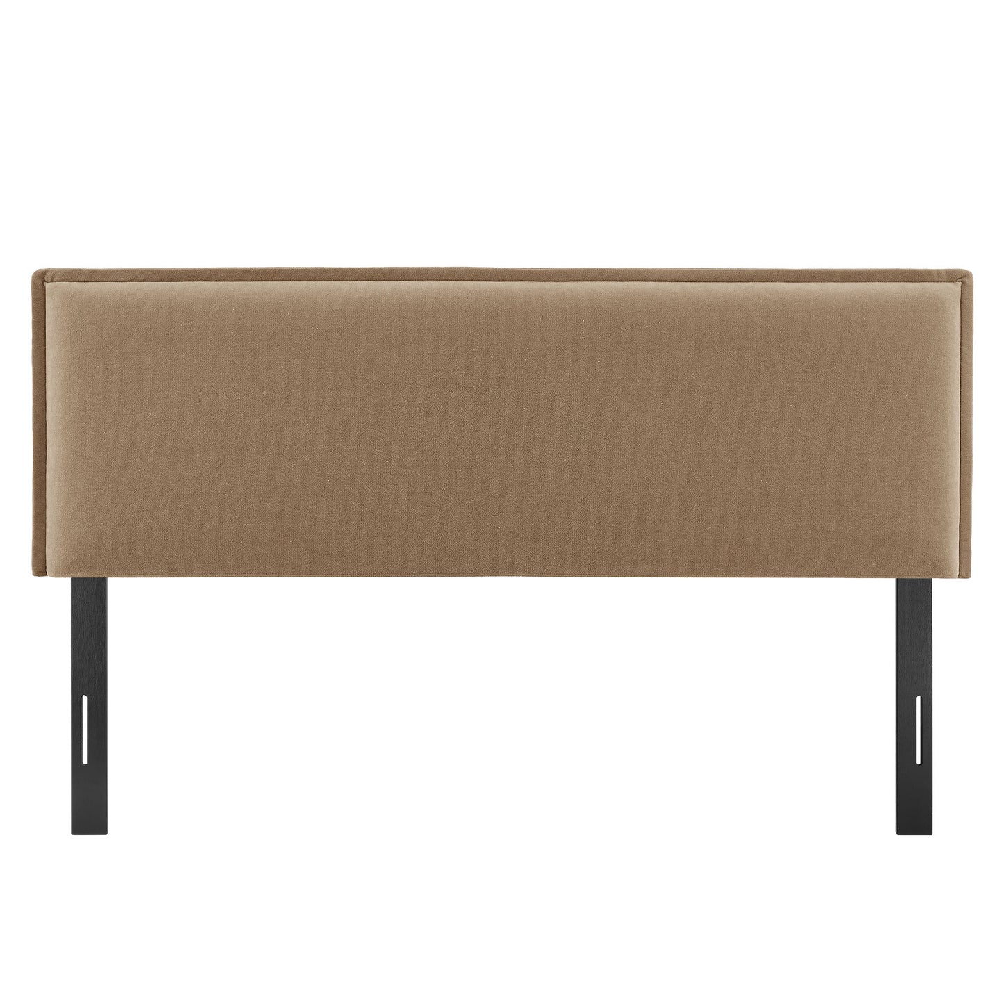 Slate Upholstered Linen Blend King Size Headboard in Almond