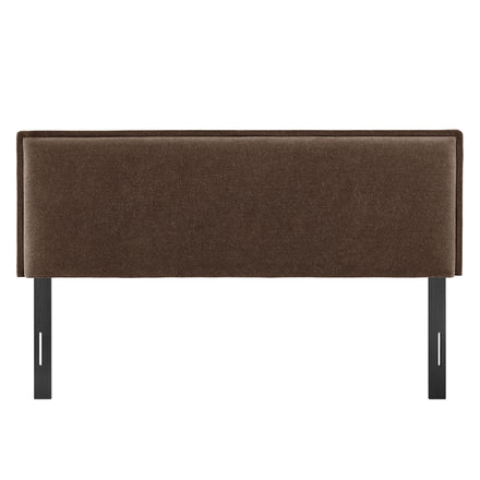 Camille Upholstered Linen Blend King Size Headboard in Cocoa
