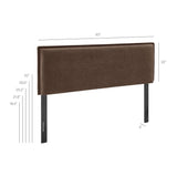 Slate Upholstered Linen Blend King Size Headboard in Cocoa