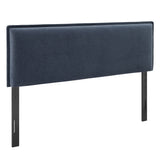Slate Upholstered Linen Blend King Size Headboard in Denim