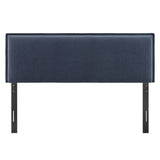 Slate Upholstered Linen Blend King Size Headboard in Denim
