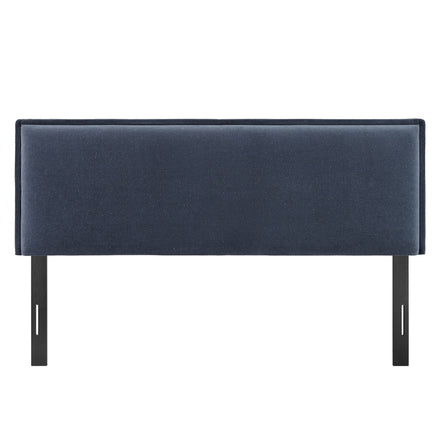 Camille Upholstered Linen Blend King Size Headboard in Denim